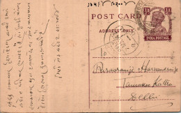 India Postal Stationery George VI 1/2A To Delhi - Postcards