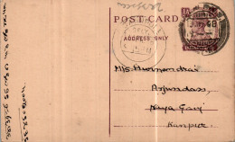 India Postal Stationery George VI 1/2A  - Postkaarten