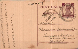 India Postal Stationery George VI 1/2A Delhi Cds - Postales