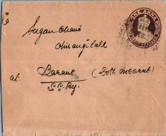 India Postal Stationery George VI 1A To Baraut - Postales