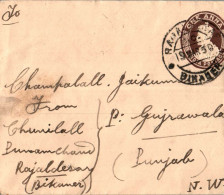 India Postal Stationery George VI 1A  - Postkaarten