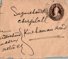 India Postal Stationery George VI 1A To Kuchaman - Postkaarten