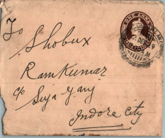 India Postal Stationery George VI 1A To Indore - Postkaarten