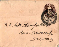 India Postal Stationery George VI 1A Beawar Cds - Postkaarten