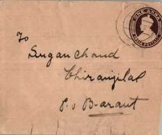 India Postal Stationery George VI 1A To Baraut - Postcards