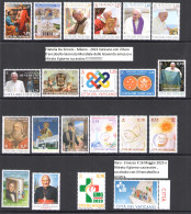 2023 Vaticano, 25 Valori + 6 Foglietti +1 Libretto (Con Ritirato) MNH ** - Años Completos