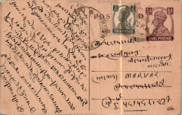 India Postal Stationery George VI 1/2A  - Ansichtskarten