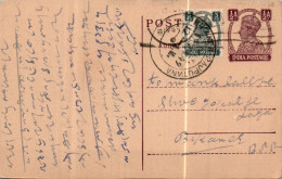 India Postal Stationery George VI 1/2A Rajputana Cds To Bikaner - Postcards