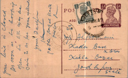 India Postal Stationery George VI 1/2A To Jodhpur - Postcards
