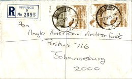 RSA South Africa Cover Springs  To Johannesburg - Lettres & Documents