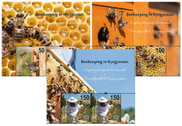 Brands Kyrgyzstan 2019 MNH - Hitches. 140-142MT. Beekeeping In Kyrgyzstan. - Kirghizistan