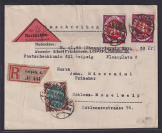 Deutsches Reich Brief Nachnahme Einschreiben Leipzig Nach Koblenz Moselweiß - Covers & Documents