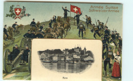 Suisse - Swiss - Schweiz - Vaud - Nyon - Carte Gaufrée - Militaria - Militaires - Régiments - Armée - Schweizer Armee - Andere & Zonder Classificatie