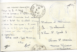 TAZA Maroc CAD TAZA Ville Nouvelle + Cachet Bleu 4° Régiment De Tirailleurs Marocains 1942     ....G - Covers & Documents