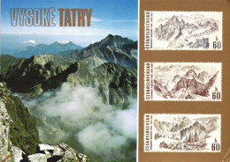 HIGH TATRAS, MULTIPLE VIEWS, MOUNTAIN, STAMPS, SLOVAKIA, POSTCARD - Eslovaquia