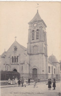 91. SOISY SOUS ETIOLLES. CPA. L'EGLISE. ANIMATION. CYCLISTE.. - Otros & Sin Clasificación