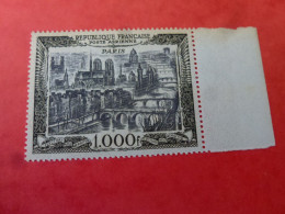 N° 29 Poste Aérienne Vue Sur Paris 1000 F Neuf ** Bord De Feuille - 1927-1959 Mint/hinged