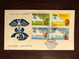 DOMINICAN REP. FDC COVER 1974 YEAR DIABETES HEART KIDNEY PANCREAS HEALTH MEDICINE STAMPS - Dominican Republic