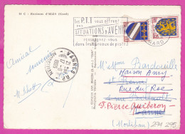 294295 / France - Environs D'Alès (Gard) PC 1965 USED 0.15+0.10 Fr. Blason De Nevers Troves Flamme Situations D'Avenir - Covers & Documents