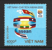 VIET NAM. Timbre De 2020. Drapeaux Des Pays Membres De L'ASEAN. - Postzegels