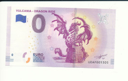 Billet Touristique  0 Euro - VULCANIA - DRAGON RIDE - UEAF - 2019-4 N° 5305 - Other & Unclassified
