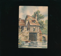 CPSM Art Peinture  - Série Barday  Maison Au Bord De L'eau Pont N° 2904 - Peintures & Tableaux