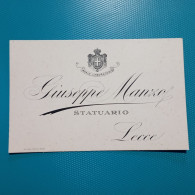 Biglietto Da Visita Giuseppe Manzo Statuario - Lecce. - Cartes De Visite