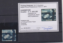CROATIA WW II,0.50 Kn Landscape Rare Prof No Gum Certificat Zrinjscak - Kroatië