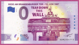 0-Euro XEMZ 35 2020 REDE AM BRANDENBURGER TOR - RONALD REAGAN  ANNIVERSARY - SERIE DEUTSCHE EINHEIT - Essais Privés / Non-officiels