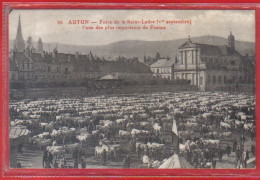 Carte Postale 71. Autun Foire Aux Bestiaux De La Saint-Ladre   Très Beau Plan - Autun