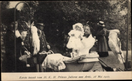 CPA Reine Wilhelmina Der Niederlande Mit Princesse Juliana, Artis, Kinderwagen, Kakadu, 1910 - Familles Royales