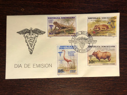 DOMINICAN REP. FDC COVER 1977 YEAR VETERINARY HEALTH MEDICINE STAMPS - República Dominicana