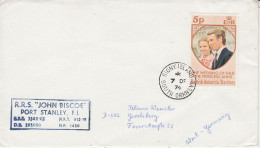 British Antarctic Territory (BAT) 1974 Signy Island South Orkneys Ca Signy 7 DE 74  Ca Rrs John Biscoe (59962) - Storia Postale