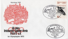 Germany Deutschland 1972 FDC Olympic Games Olympische Spiele Munchen, Ski Jumping, Canceled In Nurnberg - 1971-1980