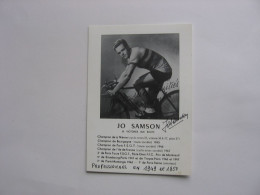 Cyclisme  -  Autographe - Carte Signée Jo Samson - Wielrennen