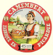Etiqu. CAMEMBERT 1 H Le Délicieux Picardie 02-T - Käse