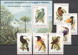 S. Tomè 1979, Birds, Pigeon, Kingfisher, 6val +BF - Zangvogels