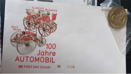 Medalla 100 Años Del Automobil First Cover Day - Monetary/Of Necessity