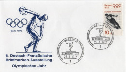 Germany Deutschland 1972 FDC Olympic Games Olympische Spiele Munchen Disk Throwing Ski Jumping Canceled Berlin, France - 1971-1980