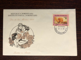 DOMINICAN REP. FDC COVER 1989 YEAR BREAST FEEDING PEDIATRICS HEALTH MEDICINE STAMPS - Dominicaanse Republiek