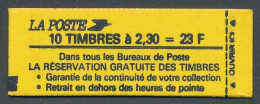 CA-150: FRANCE:  Carnet Fermé N° C2614 C1B Conf 7 - Moderni : 1959-…