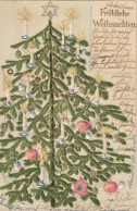 Auguri   ,  L'albero Di Natale  -  Stampa In Rilievo - Andere & Zonder Classificatie