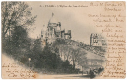 PARIS : L'ÉGLISE Du SACRÉ-COEUR En CONSTRUCTION - CARTE POSTALE ENVOYÉE En 1903 à BUCAREST / ROUMANIE (an710) - Sacré-Coeur