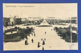 822 URUGUAY MONTEVIDEO PLAZA INDEPENDENCIA RARE POSTCARD - Uruguay