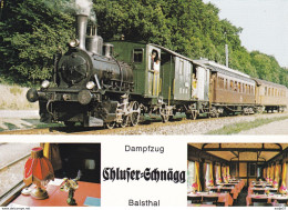 Dampfzug Chluser - Schnägg Mit Historische Speisewagen Aus Dem Simplon-Orient-Express - Stations With Trains