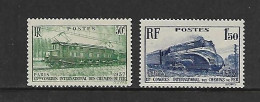 FRANCE 1937 CONGRES DES CHEMINS DE FER-TRAINS YVERT N°339/340 NEUF MNH** - Trenes
