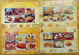 India 2017, Indian Cuisine, Four MNH S/S - Unused Stamps