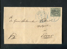 "HANNOVER" 1857, Mi. 9 EF Auf Schoenem Brief Mit Blauem K2 "AURICH", Rueckseits R2 "ESENS" (R2042) - Hanovre