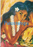 229406 THAITI POLYNESIA FRANÇAISE PAPEETE ART ARTE NATIVE WOMAN POSTAL STATIONERY POSTCARD - Tahiti