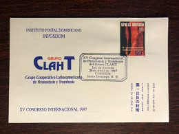 DOMINICAN REP. FDC COVER 1997 YEAR BLOOD DISEASES HEMOSTASIS TROMBOSIS HEALTH MEDICINE STAMPS - Dominican Republic